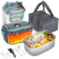 3-in-1 Portable Stainless Steel Food Warmer: Including Fork, Spoon, and Insulated Carry Bag - Your Ultimate Electric Lunch Box Solution1