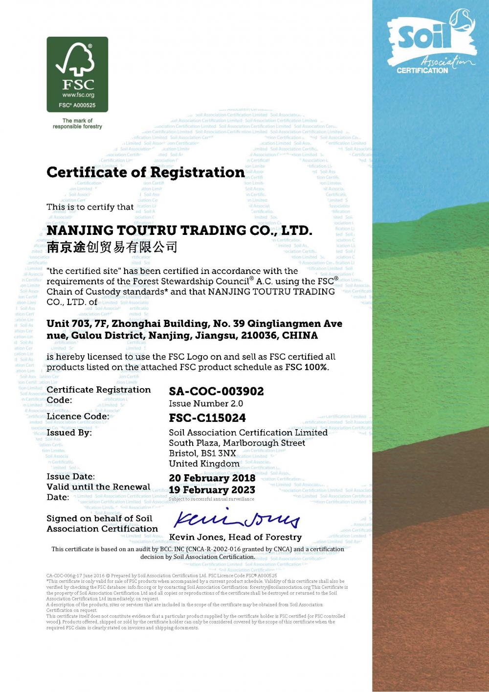 FSC CERTIFICATE