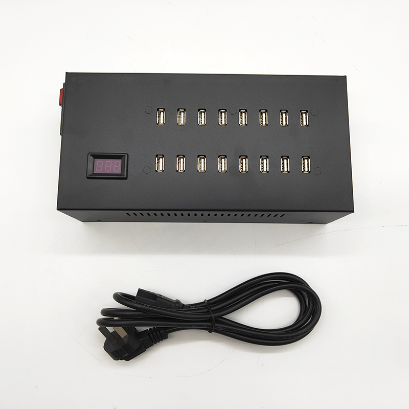 A 16-port charger and an adapter power cord A 16-port charger and an adapter power cord