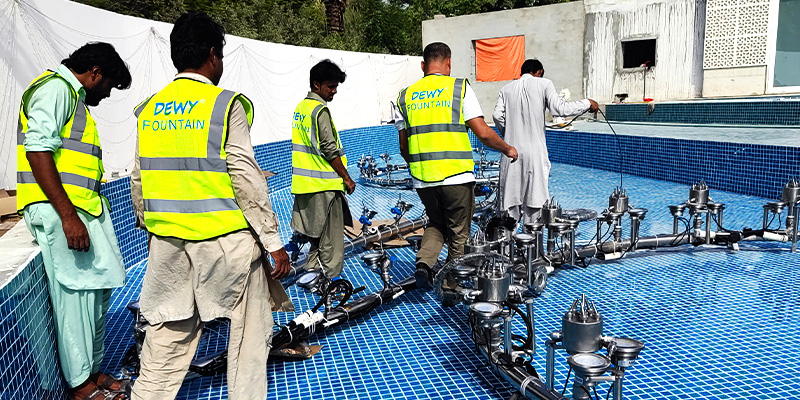 DEWY Fountain Installation Team
