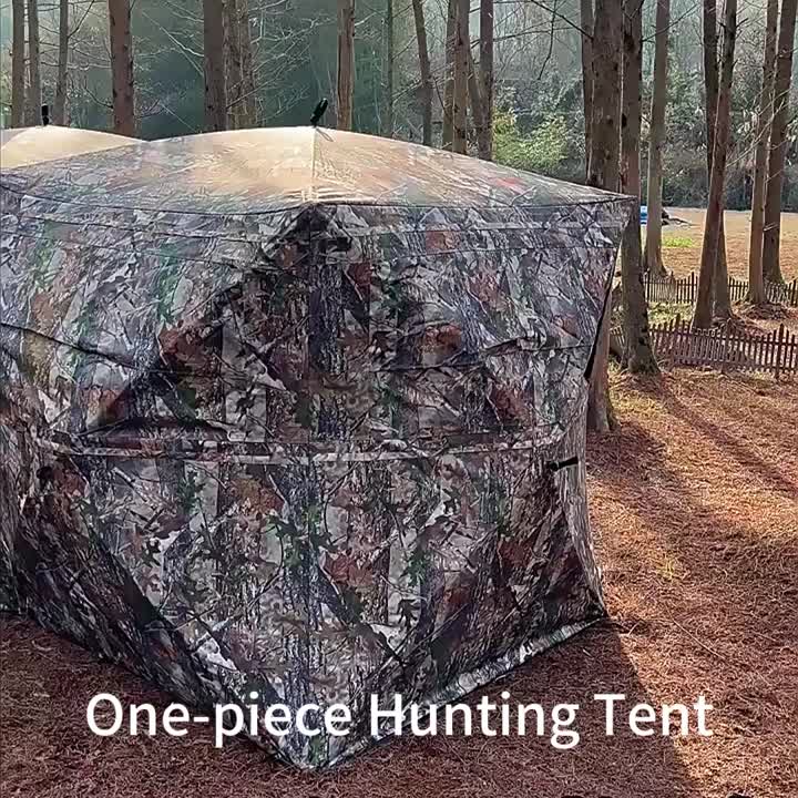 One-piece hunting tent