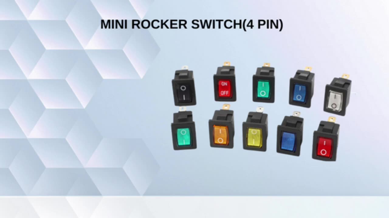 On Off On Interruptor Basculante 4 Pines Switches 12 Voltes vänster Höger 5 Pin 6 Pin 3 Pins Onoff 24V IP66 ROCKER SWITCH MED LED1