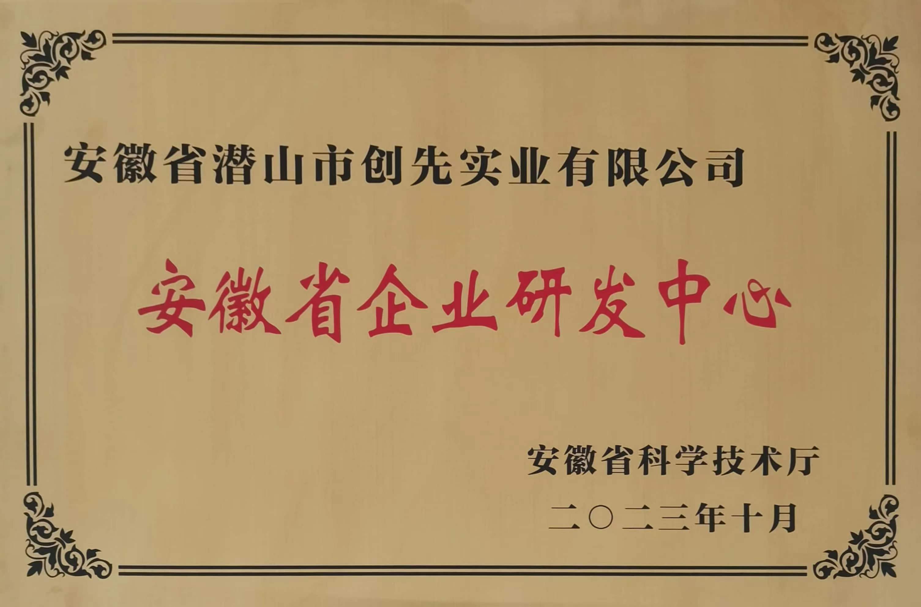 Anhui Provincial Enterprise R&D Center
