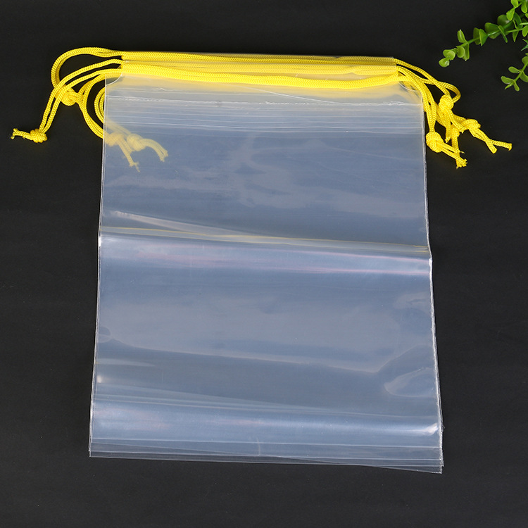 LDPE plastic drawstring bag
