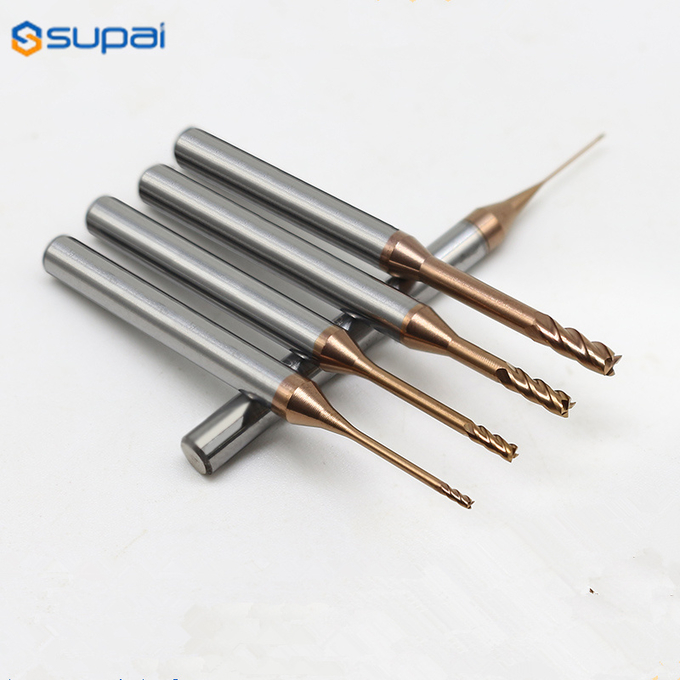 Long Neck Square End Mills 4 Flute HRC55 Diameter 10mm Mill Cutter Chamfer Short Flute Copper Coating 2