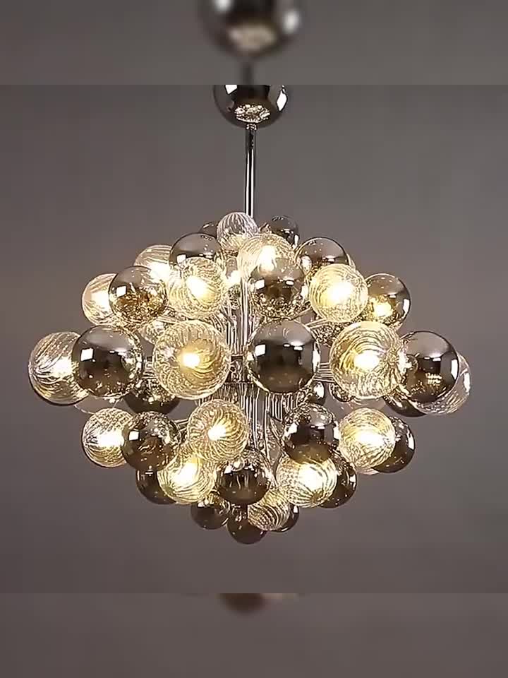 эстетическое ощущение современной стеклянной металлической подвесной лампы
