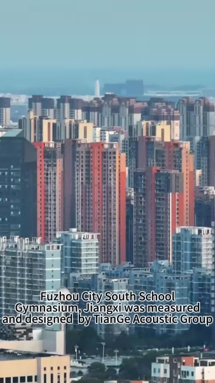 El gimnasio de la escuela sur de la ciudad de Fuzhou, Jiangxi, fue medido y diseñado por TianGe Acoustic Group