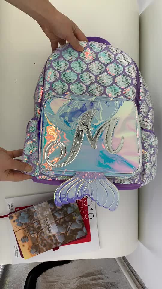 New design 2020 sequin iridescence bags school bags mermaid luxury backpack girls bag1