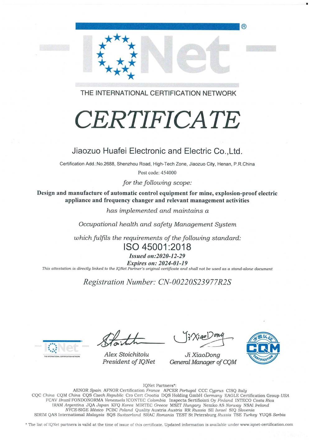 IQNet ISO 9000 Occupational health and safety management system