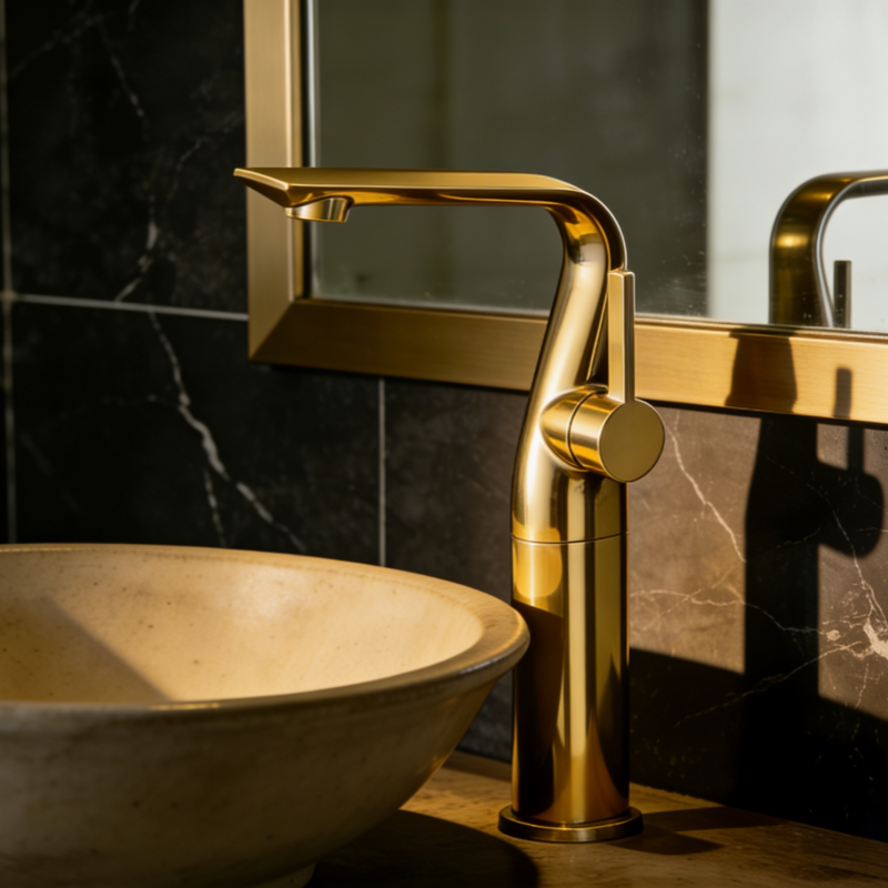 Jangkung Basin Mixer Tunggal Lever High Naékna Faucet pikeun Baskom