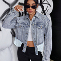 2024 Autumn Fashion: Stylish Short Denim Coat with Button Collar and Washed Techniques1