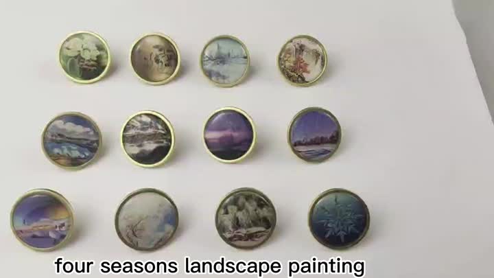 Landscape painting badge pin