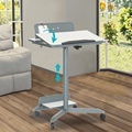 Modern Ergonomic Metal Mobile Pneumatic Lift Table with Flip Desktop and Storage Space1