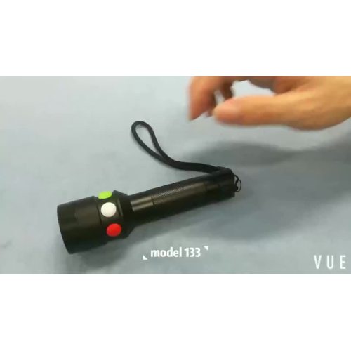 Red white green Signal light LED Flashlight USB Rechargeable Torch Tricolor emergency Railway Signal Lamp1