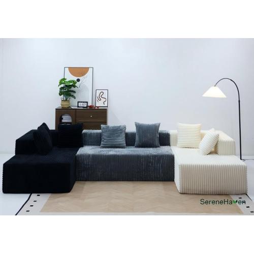 SereneHaven H053 모던한 코듀로이 모듈식 소파 언박싱