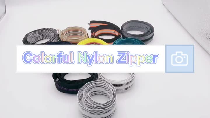 Zíper colorido de nylon