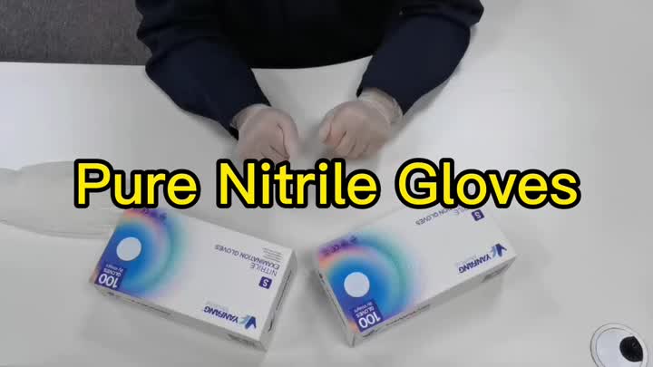 Gants de nitrile jetable blancs