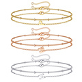 Adjustable Double Layer Gold & Rose Gold Letter Bracelets for Women & Girls1