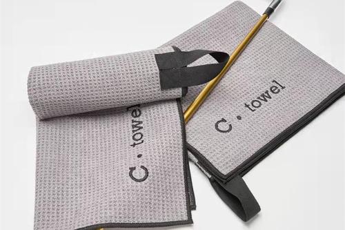 Personalised custom microfiber waffle golf towel custom logo with grommet and hook