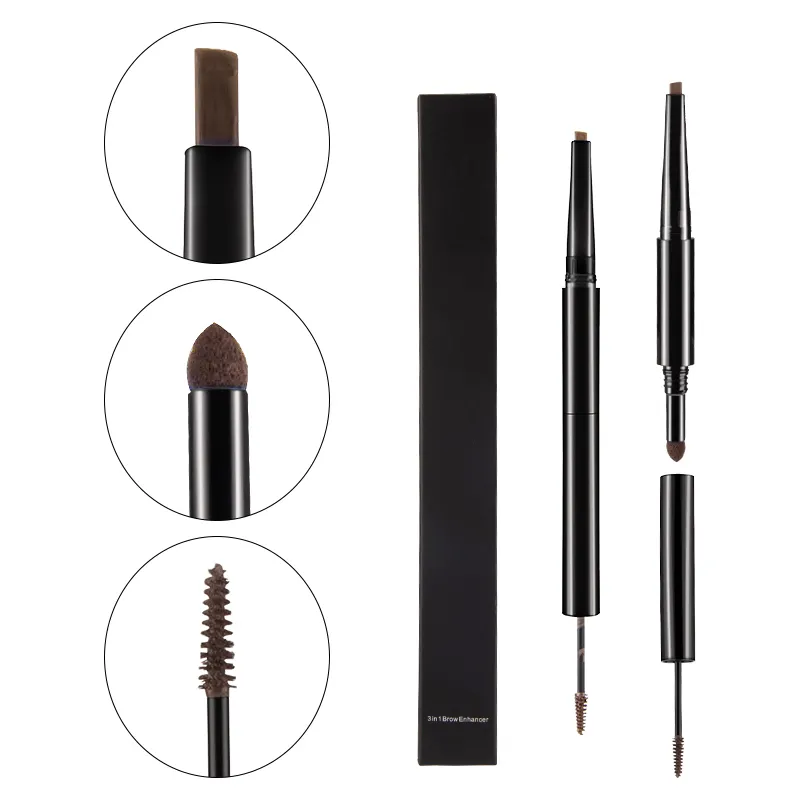 Brow Makeup 4 Colors 3 In 1 Black Eyebrow Pencil