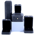 Hanhong Wholesale Custom Luxury Schmuck Verpackungsbox Armband Ohrringe Halskette Perle Lock Grau Samt Ring Juwelier Box1