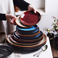 Nordic Family Glazed Appetizer Shallow Tray Ceramic Plate1