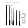 Solar-Powered Garden Street Lamp Posts 3m-6m Galvanized Steel1