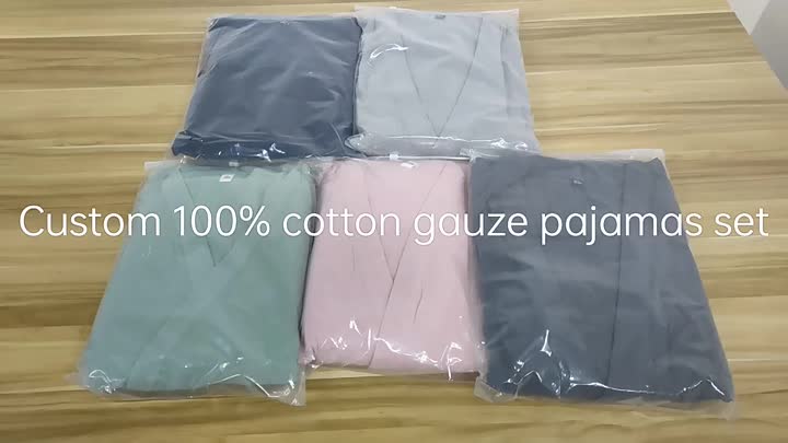 pasangan kimono 100% kapas dua kain kasa tidur p