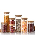 Hot Sell Borosilicate Kitchen Storage Glass Jar Set Spice Container Bottles With Bamboo Lid1