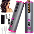 Cordless Automatic Ceramic Hair Curler with LCD Temperature Display and Fast Heating1