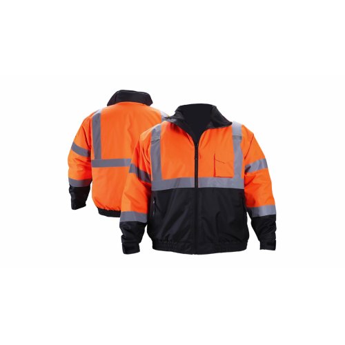 Waterproof Zipper Bomber Security Winter Hoodie Workwear High Visibility Reflective Safety Jacket1