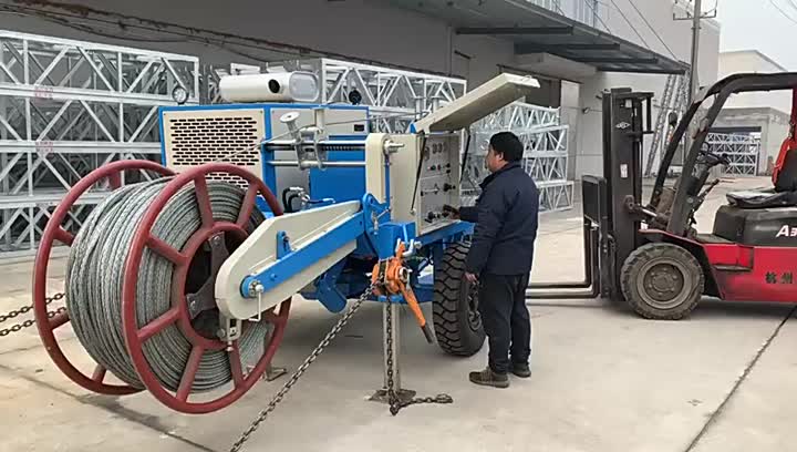 80kN hydraulic puller tensioner cable stringing equipment