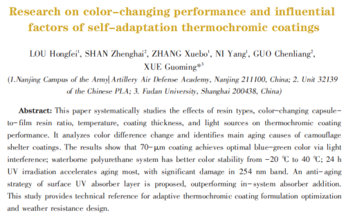 CHNSpec分光光度計賦能軍用迷彩技術！支持陸軍砲兵防空學院實現變色塗層精準檢測