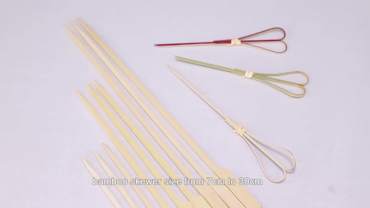 Factory Direct Wholesale Natural Bamboo Flats Skewer Kabob Skewers BBQ Sticks With Your Logo1