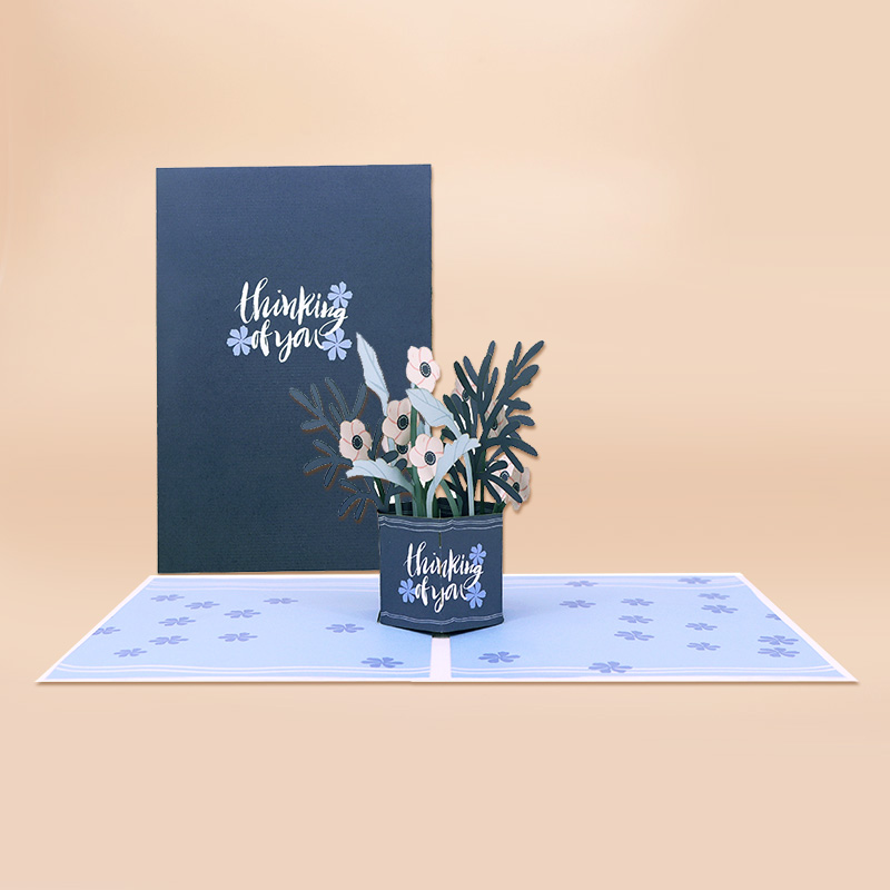 Biglietto pop-up con bouquet di fiori 3D