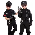 Children Traffic Police Cop Cosplay Costumes Policemen Uniform Girls Pleated Skirt Student Team Halloween Party Performance