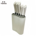 Five-Piece Kitchen Set with Knife Holder, Chef Knife, Utility Knife, and Meat Preparation Tools in Metal Material1