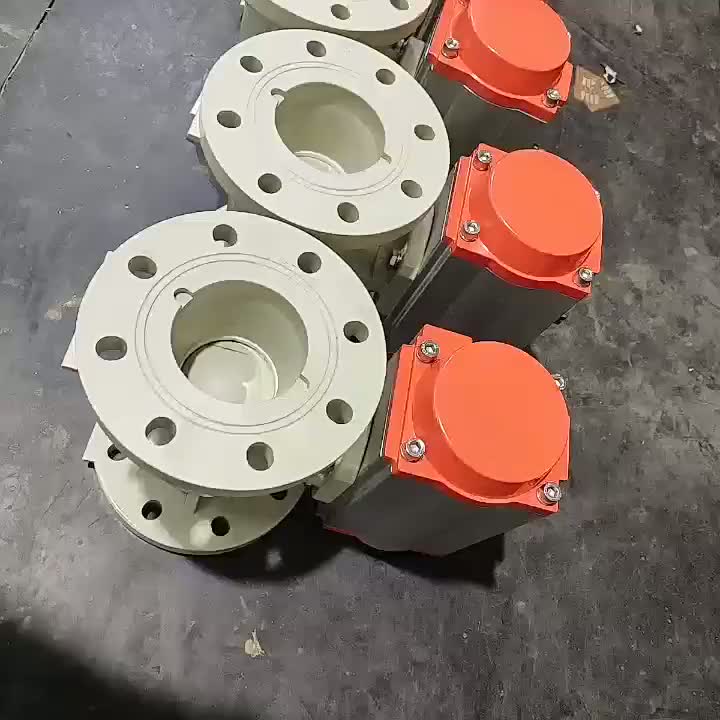 PPH Пластиковый фланговый пневматический шаровой клапан