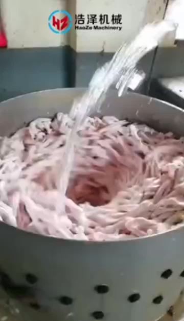 Vertical chicken feet peeling