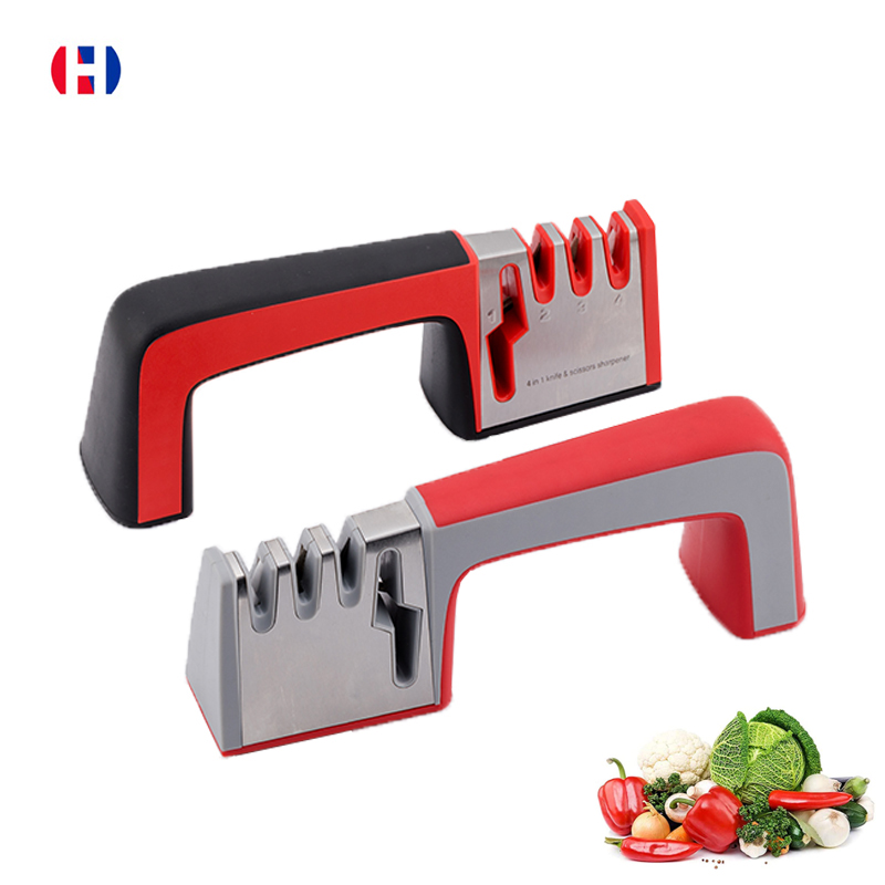 Knife Sharpener 4-Stage Professional Sharpening Tool with Non-slip Rubber Base, Perfect for Knife and Scissor HOZ Kitchenware1