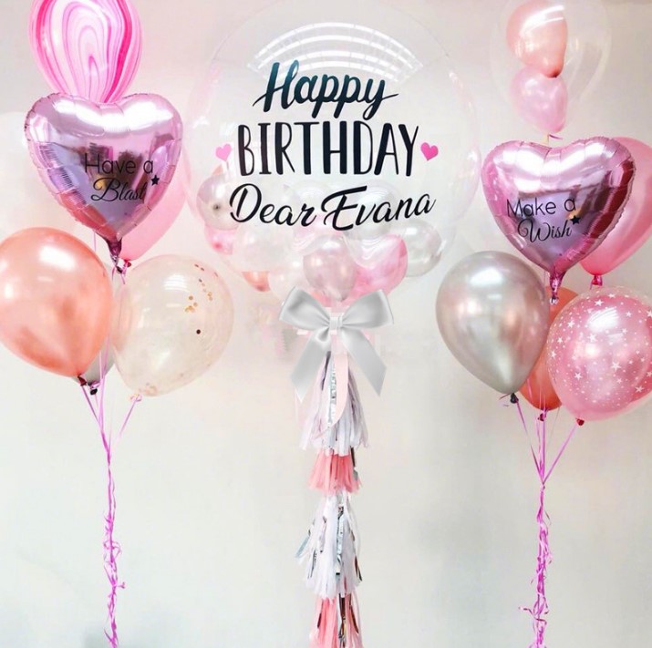 Diy Bubble Balloon Decoration PVC Feliz aniversário eu te amo Bobo Balloon Sticker1