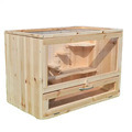 Customizable Eco-Friendly Large Wooden Hamster Cage with Push-Up Closure1