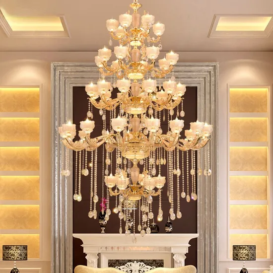 Luz de lustre de cristal elegante para casamentos e hotéis modernos1