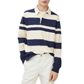 MENS SHIRTS CUSTOM LOGO CHANT FIT COTT SPANDEX Long Sleeve Stripe Polo πουκάμισο για Men1