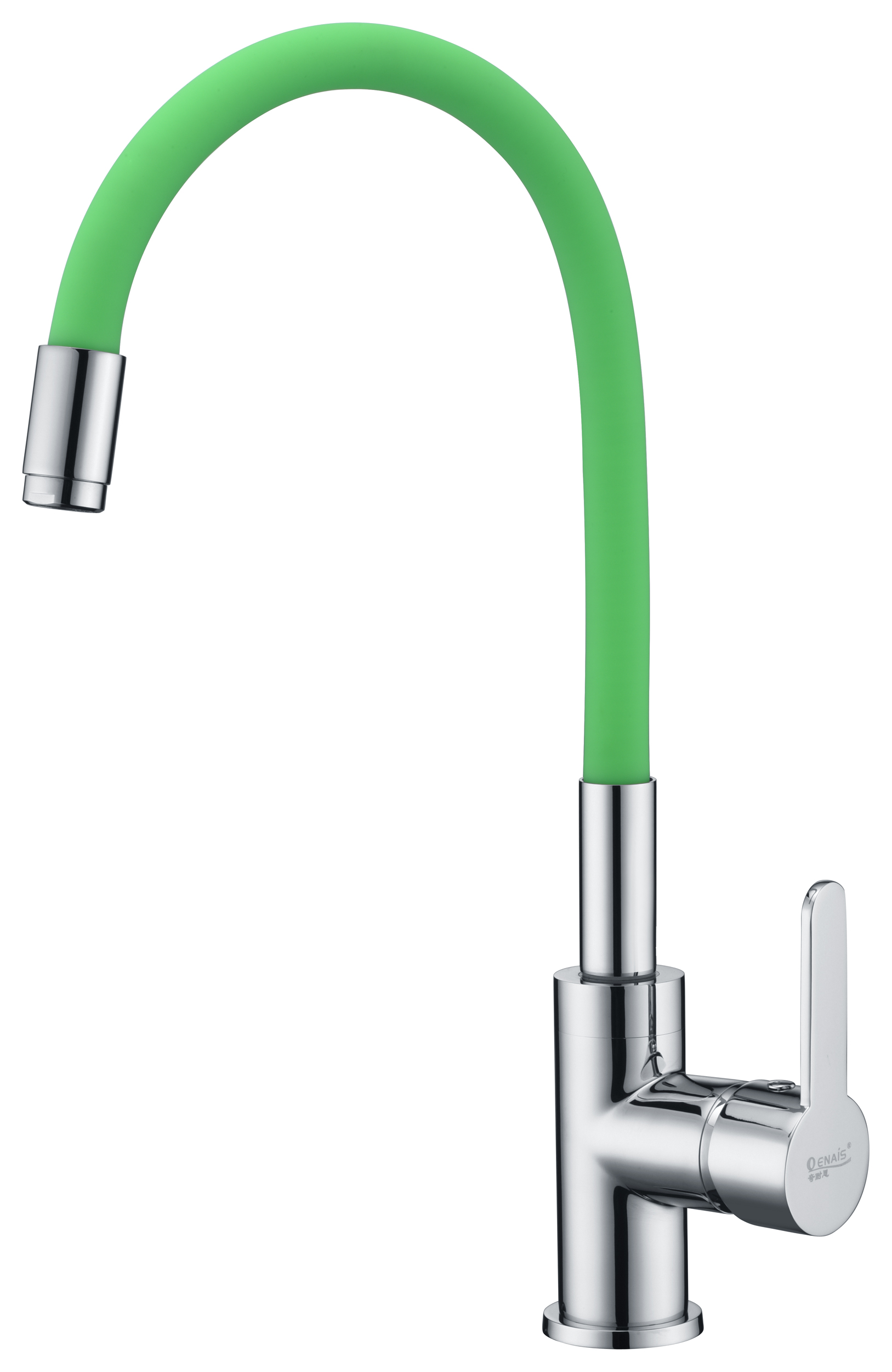 Robinet d&#39;évier de cuisine moderne avec caoutchouc vert