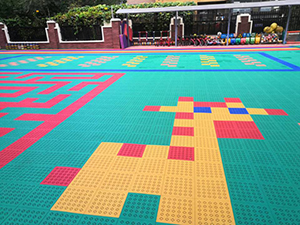 Enlio court tiles for outdoor kid's playground