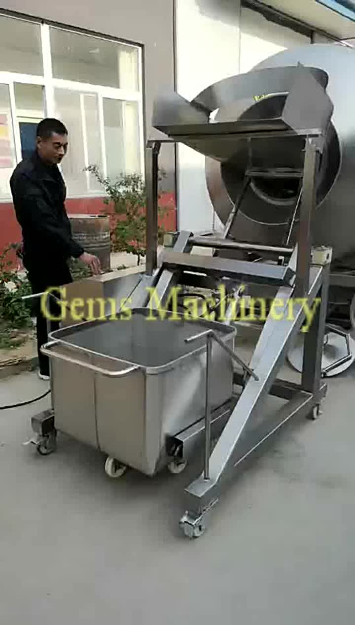 vacuum meat tumbler with automatic feeding cart.mp4