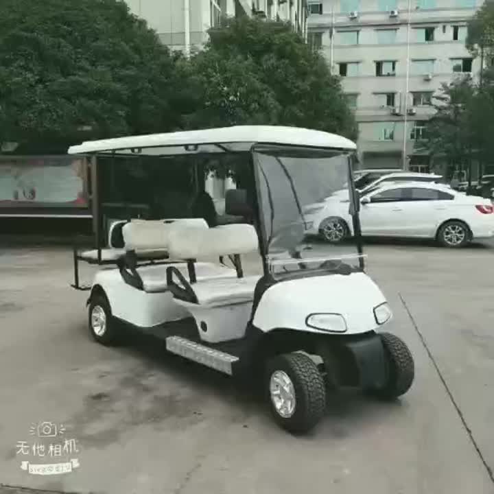 Imagen fija del carrito de golf eléctrico de 6 plazas.mp4