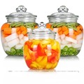 Wholesale Clear 650ml 1250ml 2200ml Big Capacity Glass Airtight Storage Honey Food Pickling Jar With Lids1