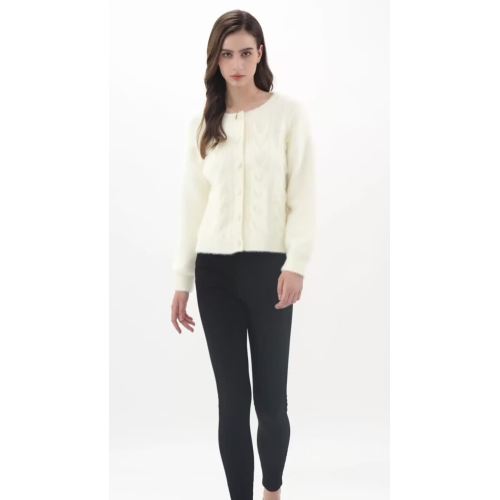 Buttoned Knitted Wool Long-sleeeved Sweater